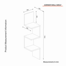Hanah Home Estantería de Pared Escandinava Corner - Blanco